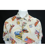 Mens Route 66 Road Map Classic Cars Hawaiian Shirt Button Down Passion I   - $33.89 CAD