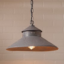 Shopkeeper Shade Light with punched Star in Kettle Black Tin image 2