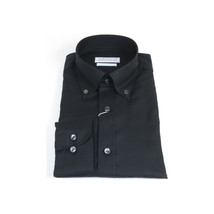 Mens 100% Italian Cotton Shirt Non Iron SORRENTO Button Down Oxford 4531 Black image 4