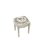 123 Creations Cow Upholstered Wooden Vanity Stool Antique White - €209,00 EUR
