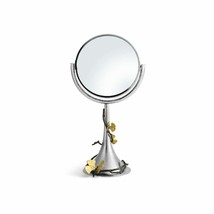 Michael Aram Nickelplate &amp; Brass Butterfly Ginkgo Tabletop Vanity Mirror New - £244.99 GBP