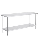 VEVOR Stainless Steel Prep Table, 24 x 72 x 34 Inch, Heavy Duty Metal Wo... - €489,62 EUR