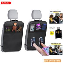 Back Seat Cover for Kids and Organizer 2-Pack Waterproof Leather Black - $24.70
