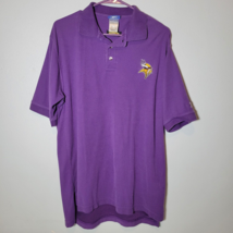 Minnesota Vikings Polo Shirt Mens Medium Purple Short Sleeve  - $13.45