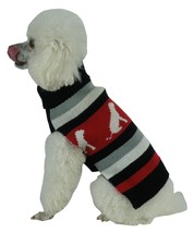 Patterned Fashion Designer Ribbed Knitted Pet Dog Sweater clothes clothing - £17.21 GBP
