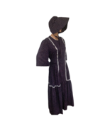 Homesteader Dress Pioneer Prairie Country Western 70s Vintage Blue L 40 - £60.18 GBP