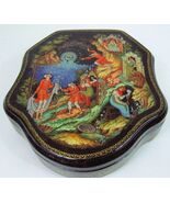 Palekh One Of A Kind Russian Lacquer Box &quot;Pushkin&#39;s Golden Fish&quot; By Korn... - $13,902.45 MXN