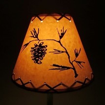 Pine Cone Table Light Cabin Cottage Lamp Shade Clip-On Bulb Style 9&quot; Laced Cone - £26.04 GBP