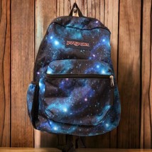 Jansport Galaxy Backpack Blue Purple Black Good Used Condition Book Bag Unisex - $19.79
