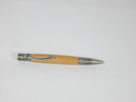 Hand Turned Twist Pen Fly Fishing Antique Pewter Finish Bamboo Wood Handmade Gif - £47.54 GBP