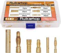 100PCS 2Mm 3.5Mm 4Mm Female Male Gold Banana Bullet Connector Plug for RC Batter - £18.25 GBP