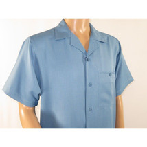 Men 2pc Walking Leisure Suit Short Sleeves By DREAMS 255-11 Solid Sky Blue image 5
