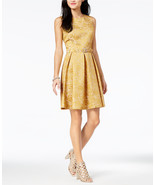 NWT-NINE WEST ~Size 14~ Ornate Jacquard Belted Pleated Dress Retail $89 ... - £24.36 GBP