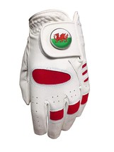 NEW JUNIOR ALL WEATHER GOLF GLOVE. WALES BALL MARKER. ALL SIZES AVAILABLE - £7.61 GBP