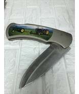 XL Huge John Deere Tractor Print Pocket Knife Collector Stainless Made I... - $1,253.37 MXN