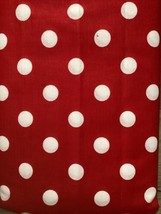 6 yds of Candy Apple Red with 1/2&quot; white polka dots Fabric MDG - £29.97 GBP