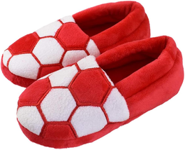 Little Kids Big Boys Warm Slippers with Soft Memory Foam Slip-On Indoor Football - £21.21 GBP