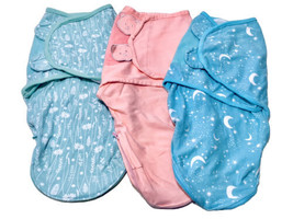 Hooyax Baby Girls 3 Pack Swaddle Blankets Small (0-3M) Easy Change Adjustable - £23.56 GBP
