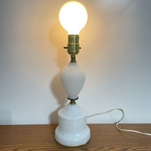 Vintage White Hobnail Milk Glass Electric Table Lamp  Working 12” - $19.59