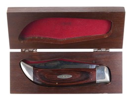 Large 1970&#39;s Case Buffalo knife in wood presentation box - £273.86 GBP