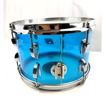 VTG Ludwig Vistalite Tom Drum 8&quot;X12&quot; Acrylic Clear Blue 1970s  - $248.39