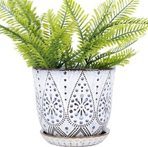 Vanenjoy 5 In. Round Bohemian Style Ceramic Planter, Indoor Outdoor Deco... - $627.63 MXN