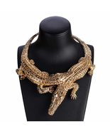 interoknack European Luxury Crystal Crocodile Statement Necklace  Bohem... - $1,848.46 MXN