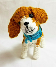 Amigurumi Beagle Hound Breed Puppy Dog Crochet Handmade Figurines Bren - $39.95