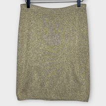 VINTAGE metallic gold stretch knit pull on skirt size small holiday festive - $29.00