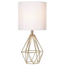 Gold Modern Hollow Out Base Bedroom Small Table Lamp,Bedside Nightstand Lamp Wit - £36.76 GBP