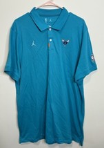 Charlotte Hornets Polo Shirt Nike Jordan Mens XL Tall Blue Teal NBA Coach&#39;s - $26.72