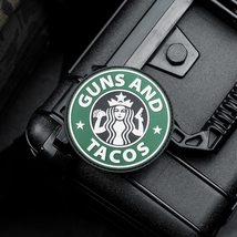 Guns and Tacos PVC Morale Patch with Hook Backing and Loop Plus Sticker ... - £11.71 GBP