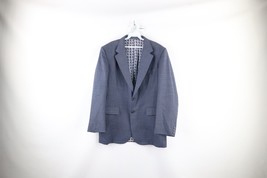 Vintage 60s Streetwear Mens 42L Wool 2 Button Suit Jacket Sport Coat Blu... - £54.40 GBP