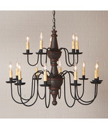 Harrison Two Tier Wood Chandelier in Espresso - 15 Light - $20,148.52 MXN