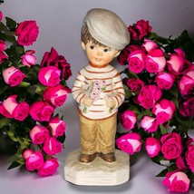 Vintage Gorham Moppets 1973 Fran Mar Little Boy with Posies Porcelain Fi... - $8.38