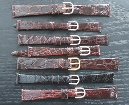 Job lot of 7 vintage Italian ladies&#39; watch straps 12mm / 14mm leather NOS - £83.53 GBP