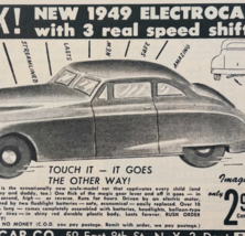 1949 Electrocar Advertisement Electric Toy Car Battery Operated Vintage ... - $19.99