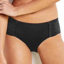 NWT SEAFOLLY 6 US Retro Pant Steel Black bikini swimsuit bottom only pleated hip - £35.61 GBP
