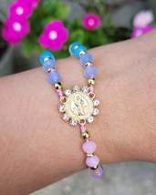 Pulsera tipo rosario/ rosary bracelet - $280.26 MXN