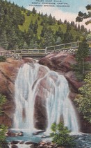 Helen Hunt Falls North Cheyenne Canyon Colorado Linen Postcard Unposted - £7.90 GBP