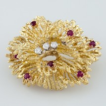 Tiffany &amp; Co.Vintage Rubis et Diamant 18k or Jaune Broche - £6,619.68 GBP