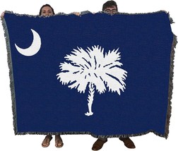 Palmetto Moon Blue South Carolina State Flag Blanket - Tapestry Throw Made In - £62.29 GBP
