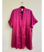 Vtg Morgan Taylor Fantasies Satin Magenta Lingerie Dress Nightgown + Rob... - $520.80 MXN