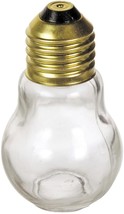 LIGHT BULB shape CLEAR GLASS BOTTLE Jar + bronze Screw on Top Cap 4 1/4&quot;... - $22.11