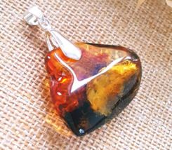 Amber Pendant  / Certified Genuine Baltic Amber  - £38.19 GBP