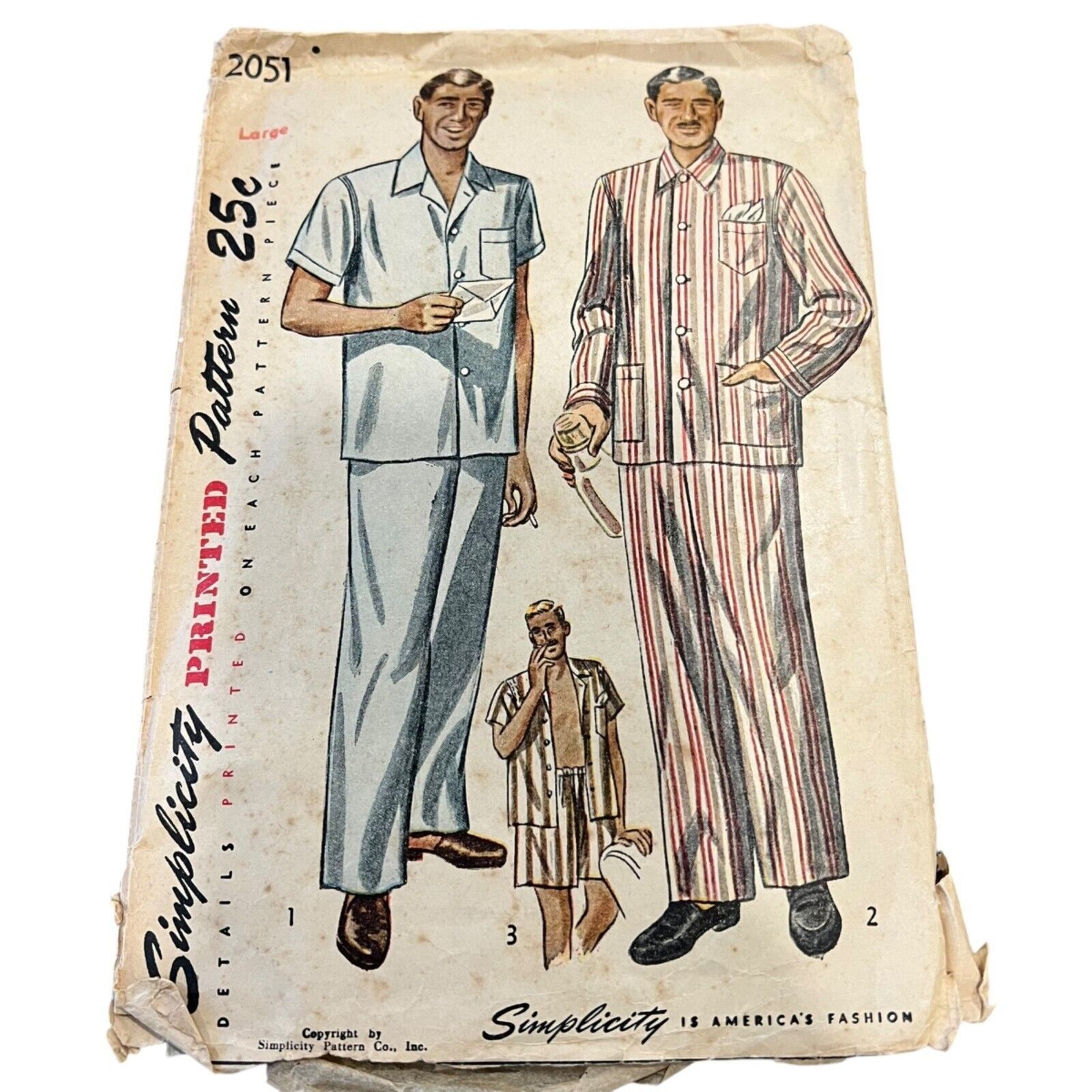 Simplicity Vintage Mens Pajamas Sewing Pattern 2051 - $7.68