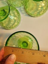Federal Green Uranium Glass Footed Sherbet Dishes VTG image 8