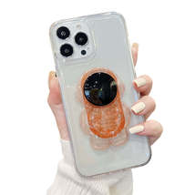 Anymob iPhone Orange 3D Astronaut Holder Phone Case Transparent Silicone Cover - £19.10 GBP