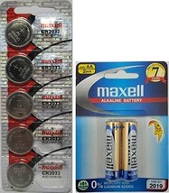 Maxell CR2032 Lithium Batteries - Pack of 5&quot;New Hologram Package&quot; + 2 Maxell AA  - £5.99 GBP