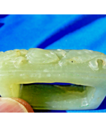 Rare Art Deco Antique old Green Gray Color Jade Sword Slide Guard Fitting - £5,464.46 GBP